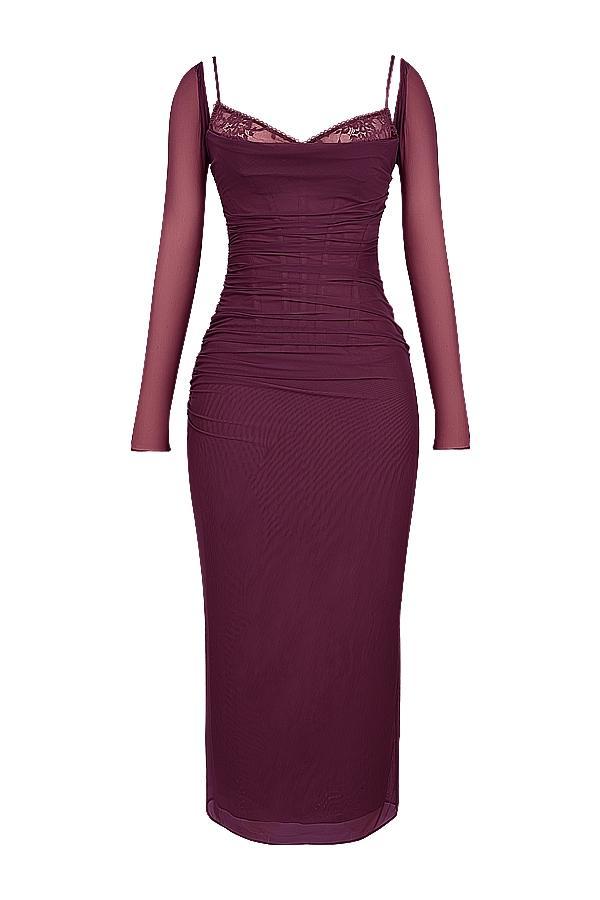 Katarina Wine Maxi Dress Product Image