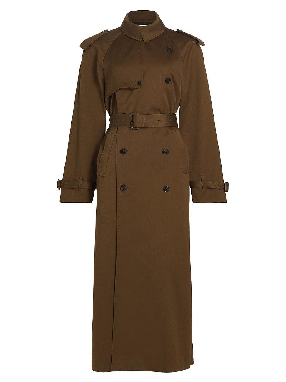 Womens Belted Cotton Trench Coat Product Image