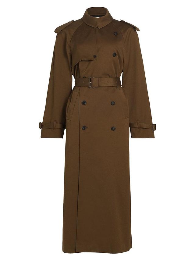 Womens Belted Cotton Trench Coat Product Image