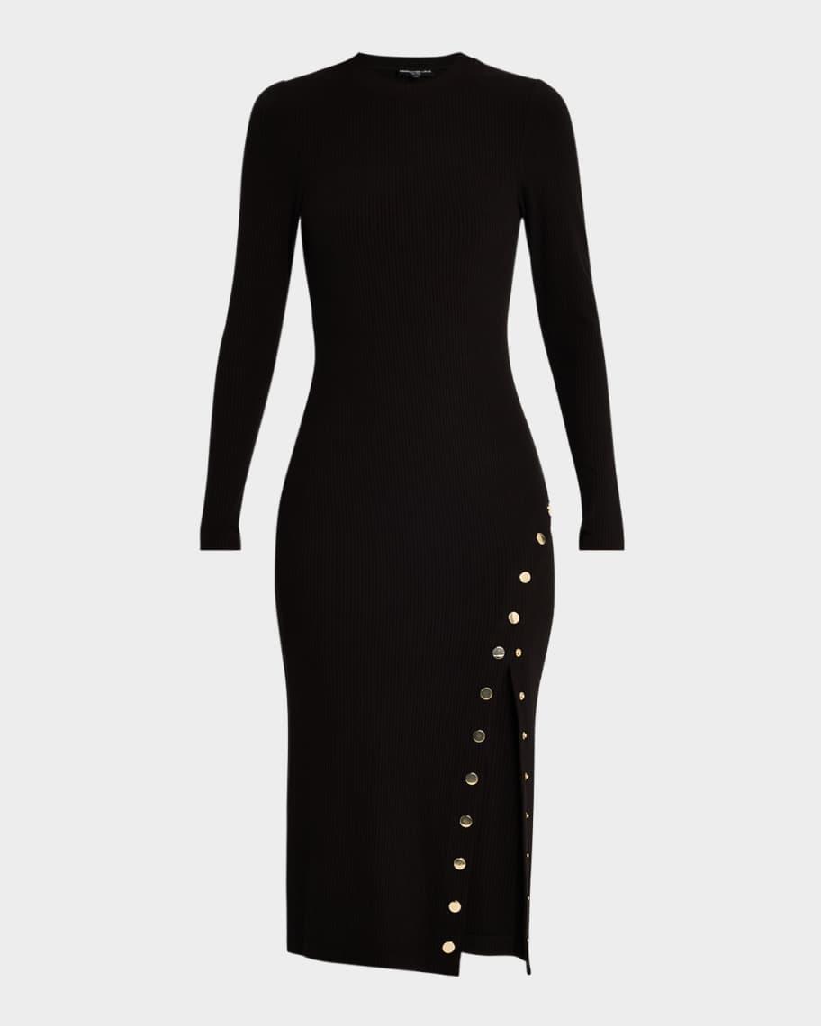 Monique Ribbed Long-Sleeve Midi Dress Product Image