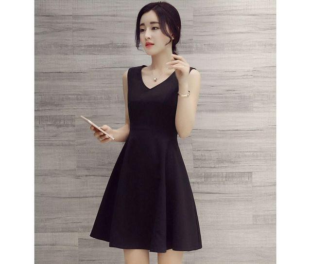 Sleeveless V-Neck A-Line Mini Dress Product Image