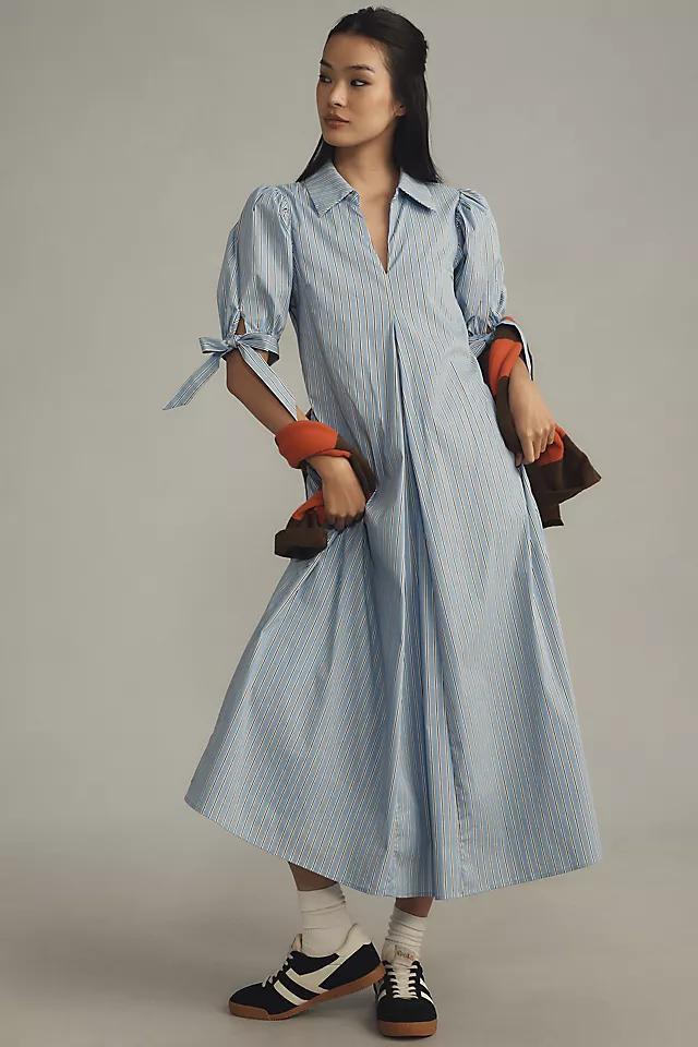 English Factory Puff-Sleeve A-Line Midi Shirt Dress Product Image