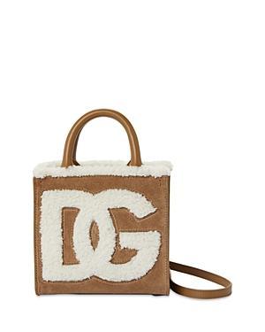 Womens DG Faux Shearling Top-Handle Bag Product Image