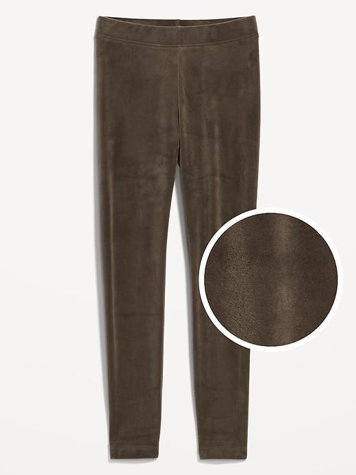 High-Waisted Velvet Ankle Leggings Product Image