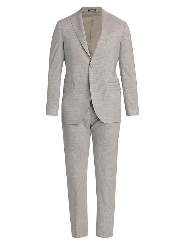 Mens COLLECTION Mini Grid Wool Single-Breasted Suit Product Image