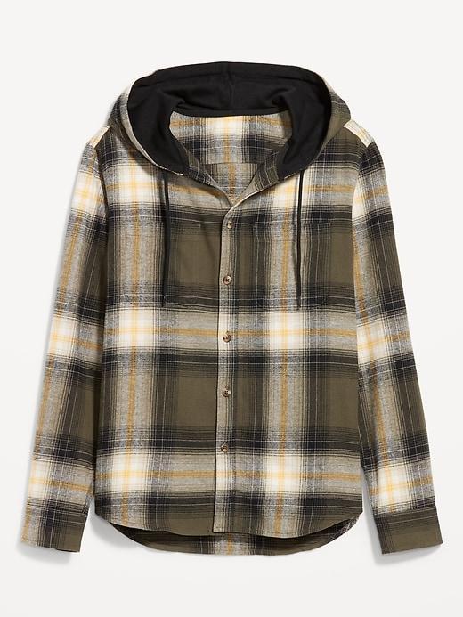 Hooded Flannel Shirt Product Image