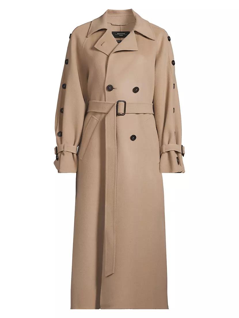 Womens Natale Wool Belted Trench Coat product image