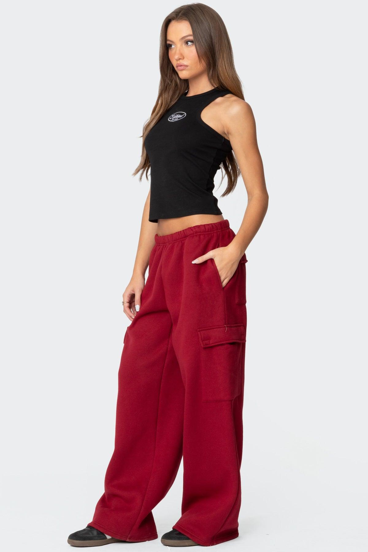 Wide Leg Cargo Sweatpants Product Image