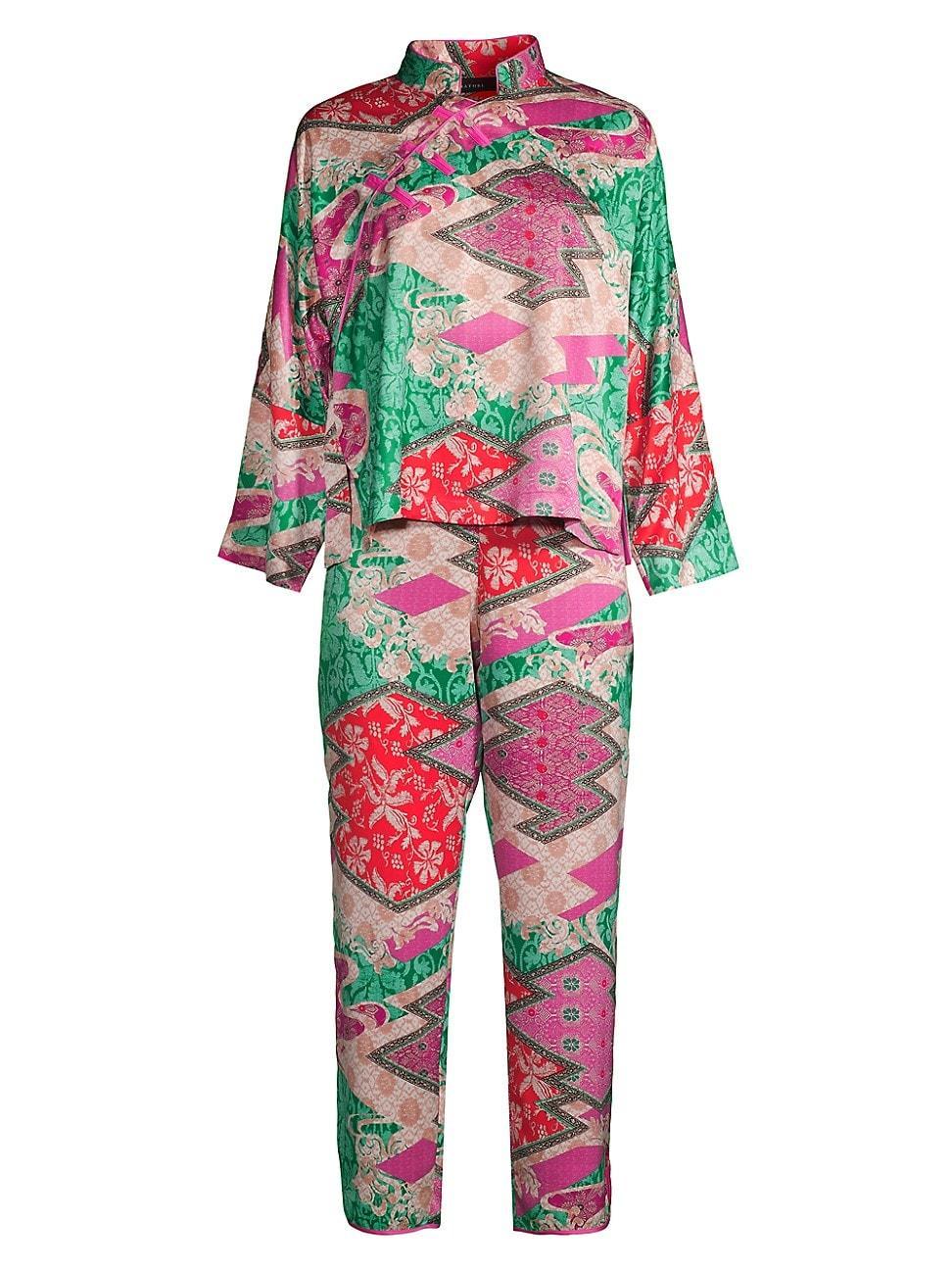 Womens Orient EXpress 2-Piece Charmeuse Pajama Set Product Image