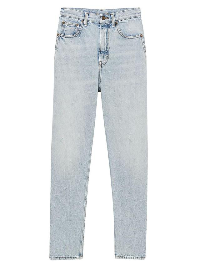 Womens 80s Cropped Jeans In Caribbean Denim Product Image