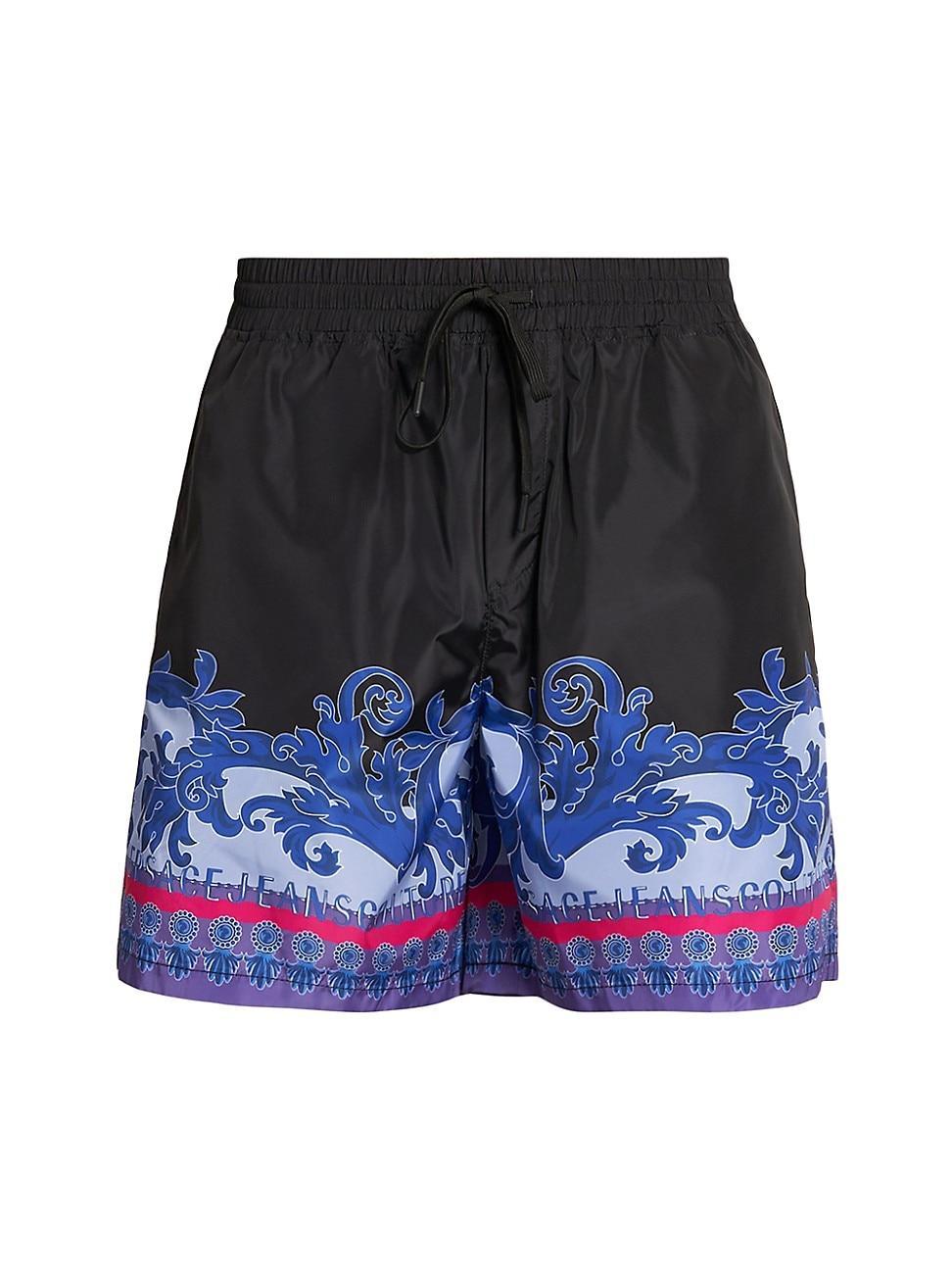 Versace Jeans Couture Placed Print Drawstring Shorts Product Image