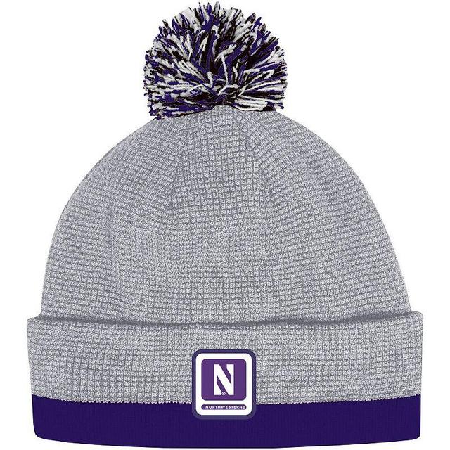 Mens Under Armour Gray Northwestern Wildcats 2023 Sideline Performance Cuffed Knit Hat with Pom Product Image