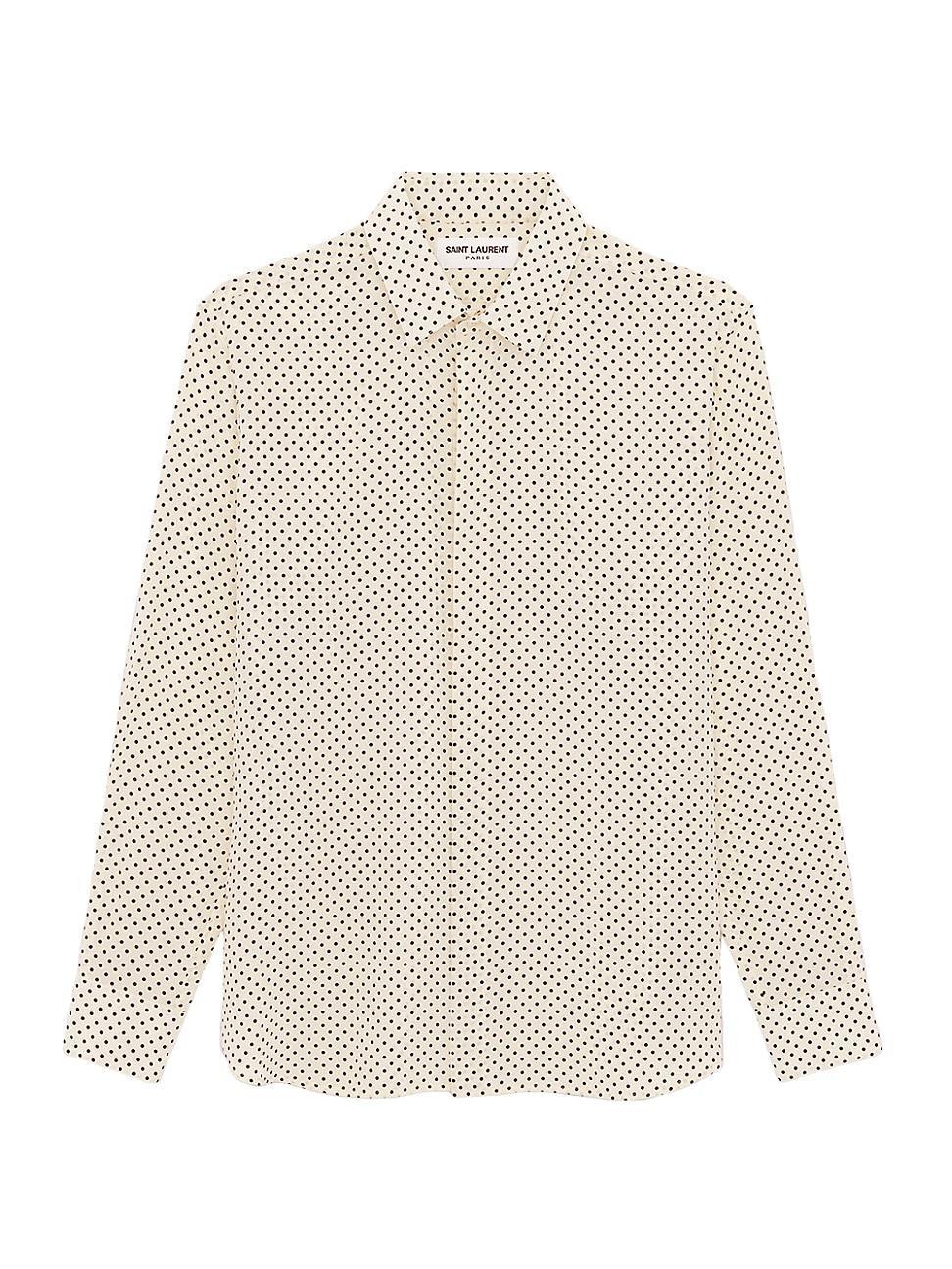 Mens Collar Shirt In Dotted Crepe De Chine product image