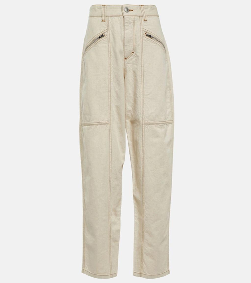 ISABEL MARANT Cargo Wide Leg Jeans In Ecru product image