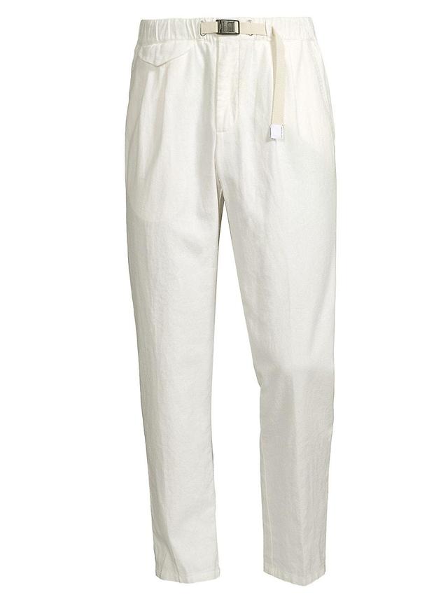 Mens Pleated Cotton-Linen Pants Product Image