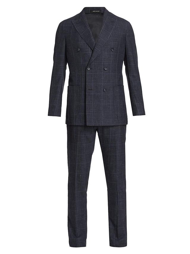 Mens COLLECTION Windowpane Check Wool-Blend Suit Product Image