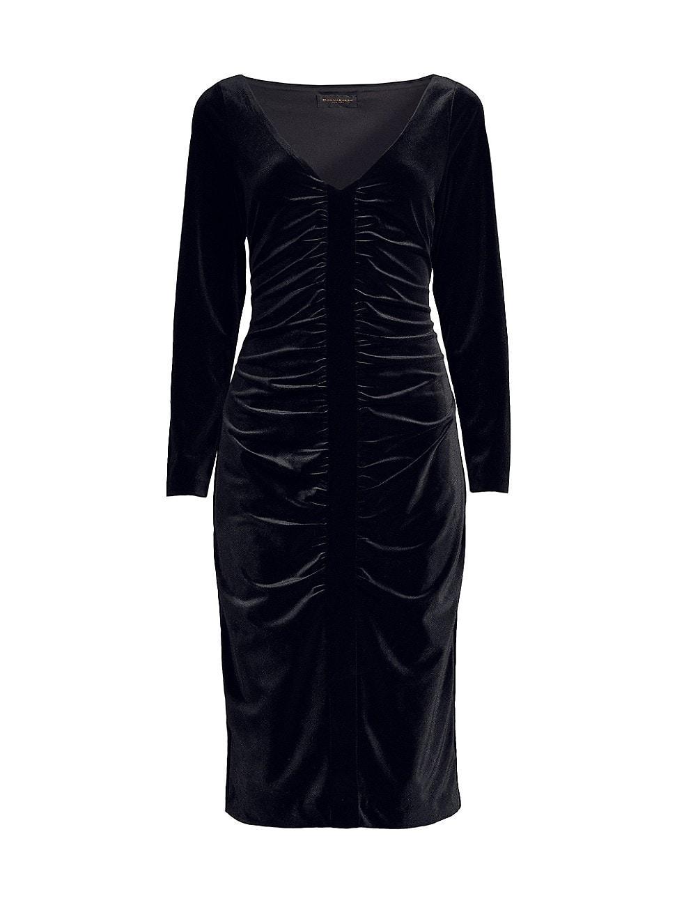 Womens Main Event Ruched Velvet Midi-Dress Product Image