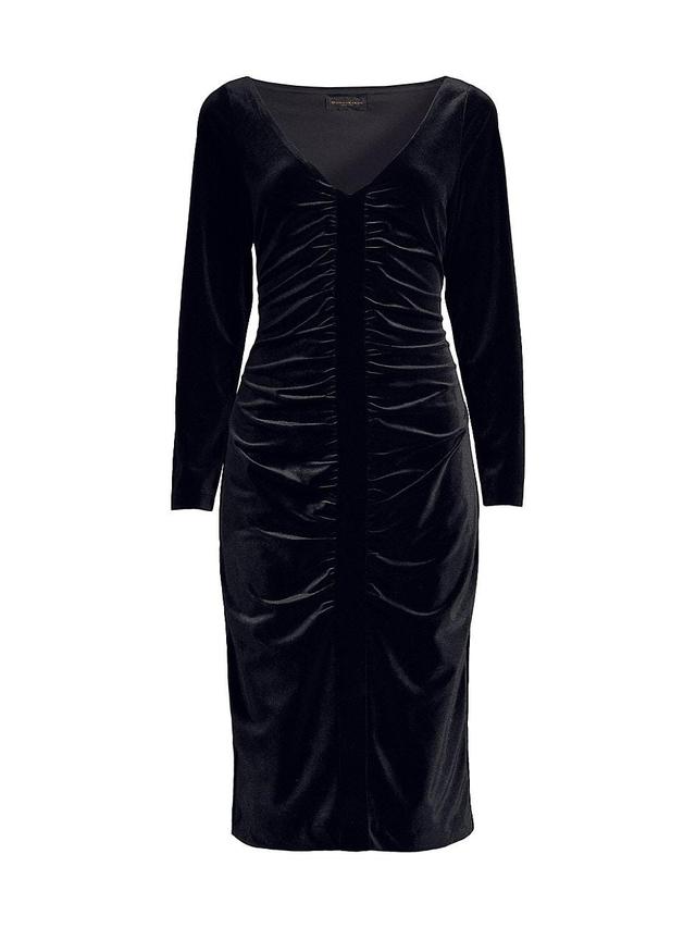 Womens Main Event Ruched Velvet Midi-Dress Product Image