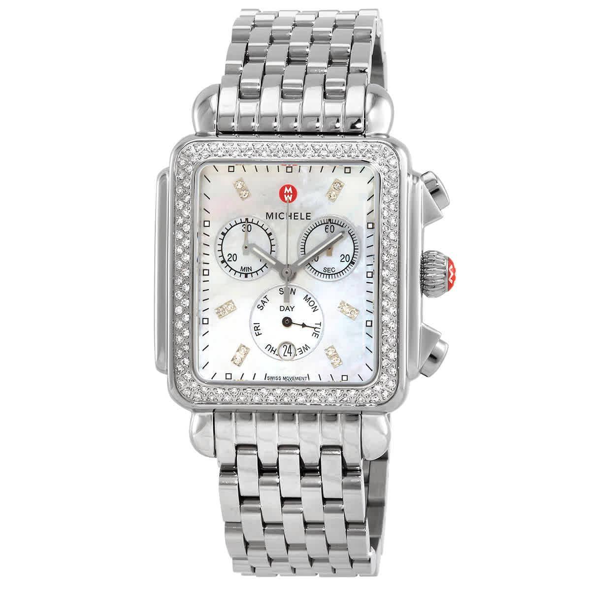 Womens Deco XL Stainless Steel & Diamond Bracelet Watch Product Image