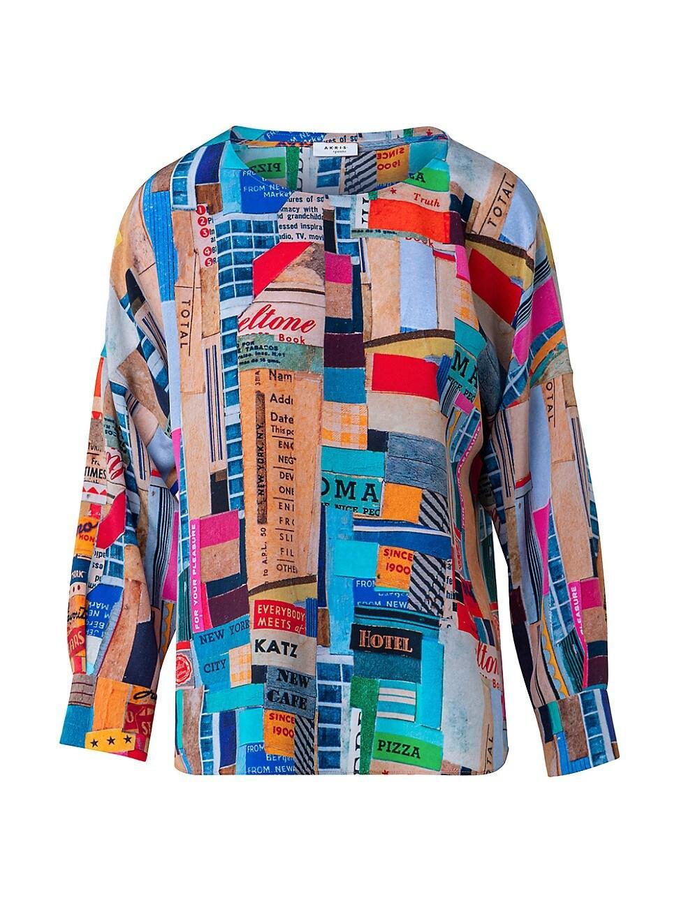 Womens Silk NYC Collage Blouse product image