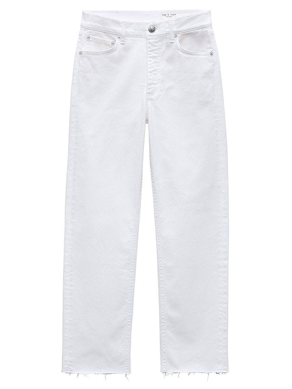 Womens Harlow Stretch Mid-Rise Crop Straight-Leg Jeans Product Image