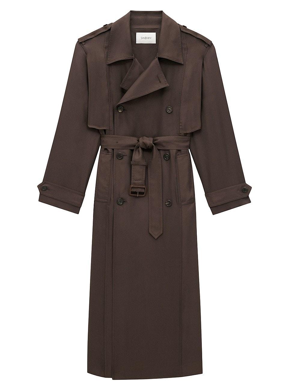 Womens Trench Coat in Silk Product Image