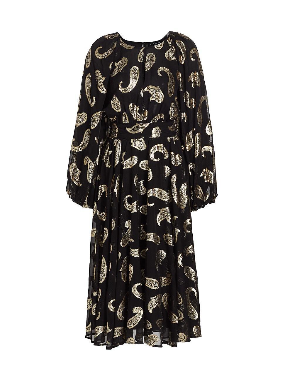 Womens The Audrey Paisley Midi-Dress Product Image