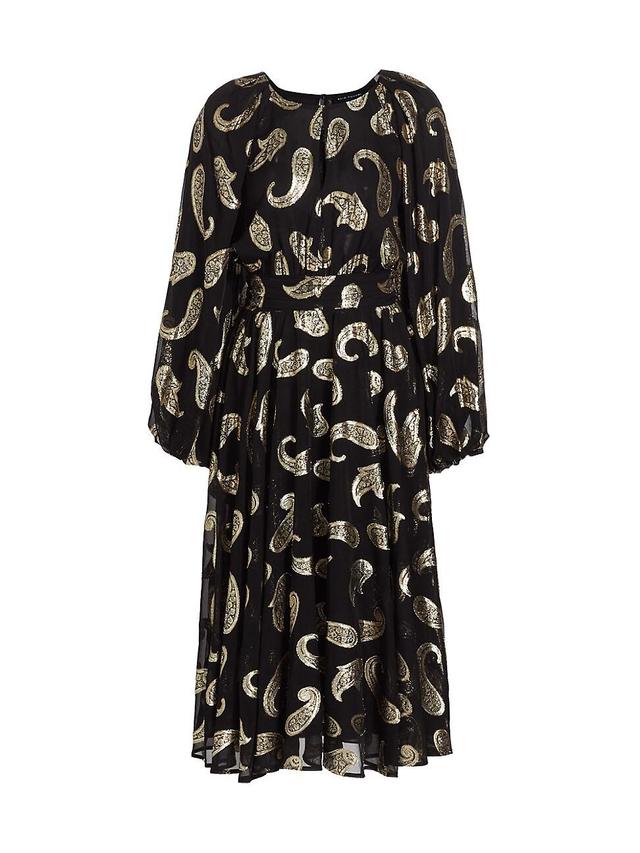 Womens The Audrey Paisley Midi-Dress Product Image