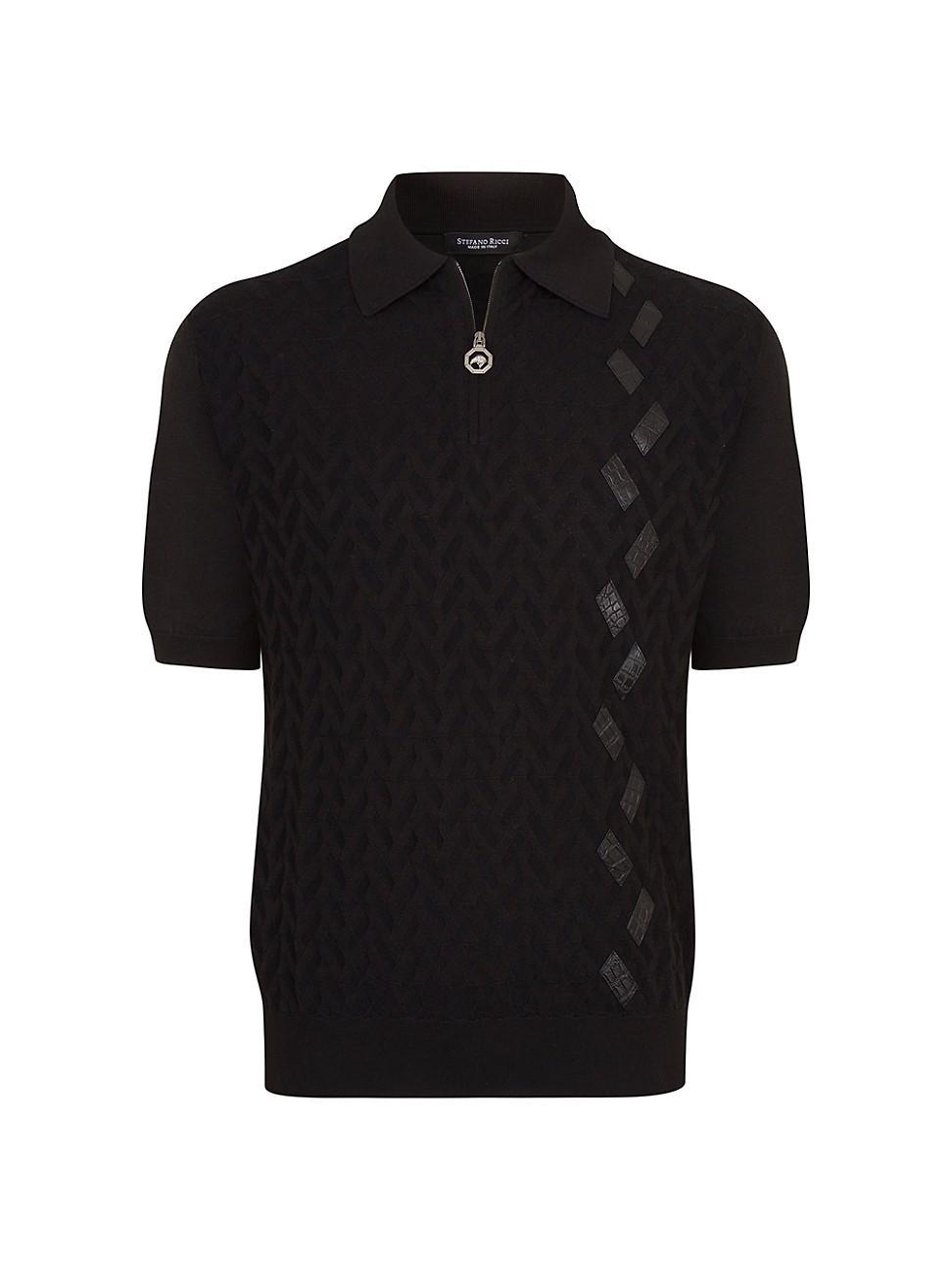 Mens Zip Polo Shirt Product Image