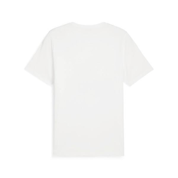 PUMA CLASSICS Men's Logo T-Shirt in White/Lapis Lazuli Product Image