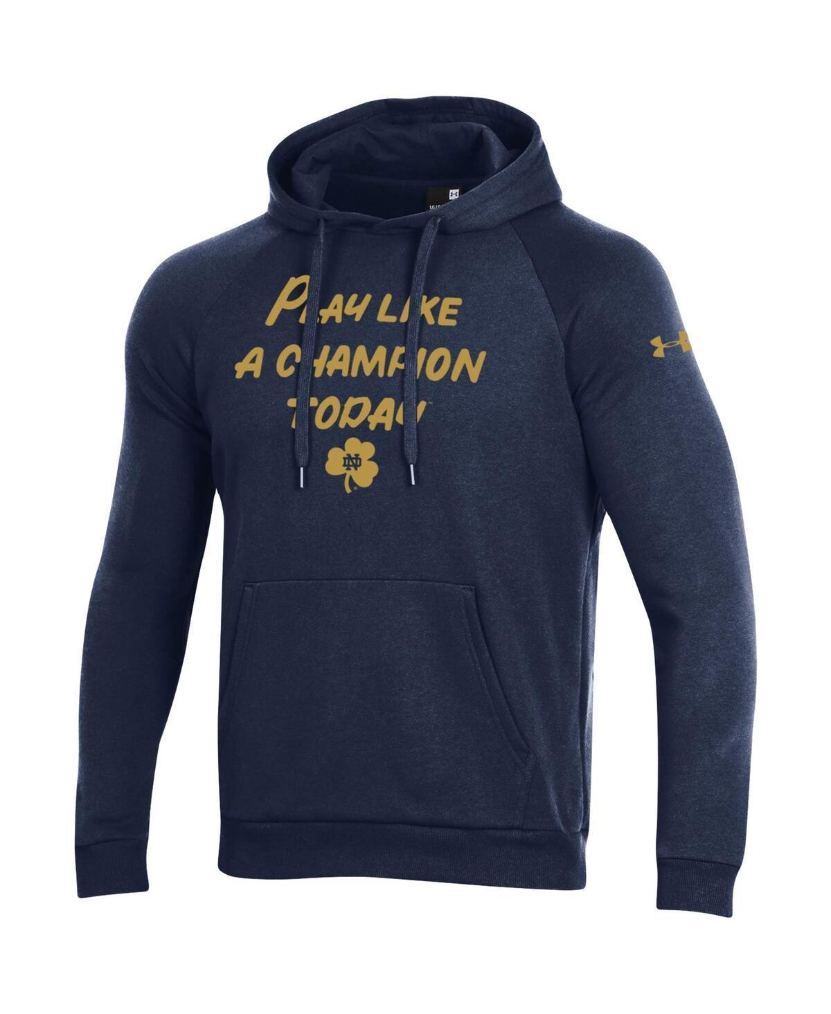 Mens Under Armour Navy Notre Dame Fighting Irish Play Like A Champion Today All Day Raglan Fleece Hoodie Product Image