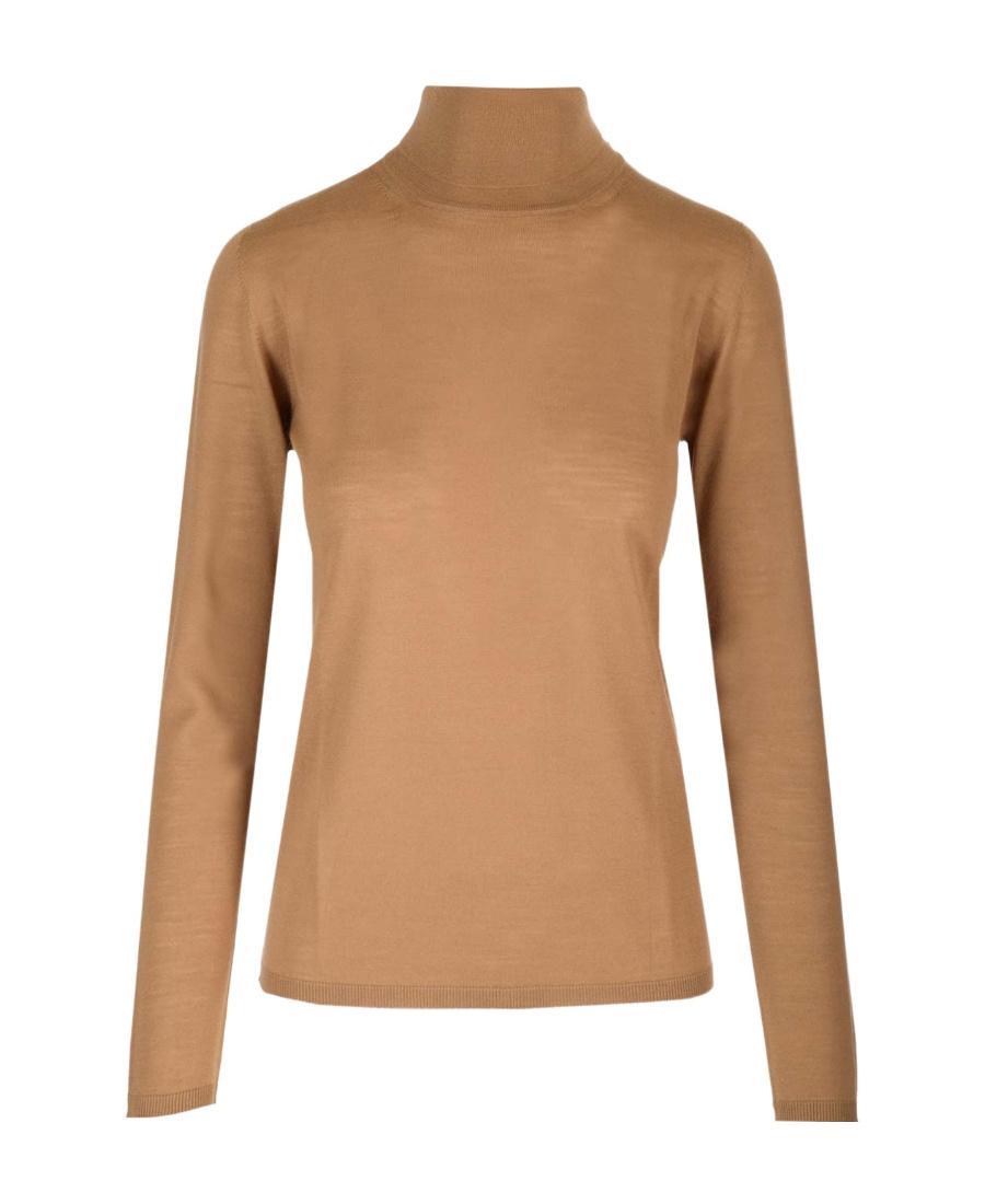 MAX MARA Long-sleeve Knitted Top In Brown Product Image