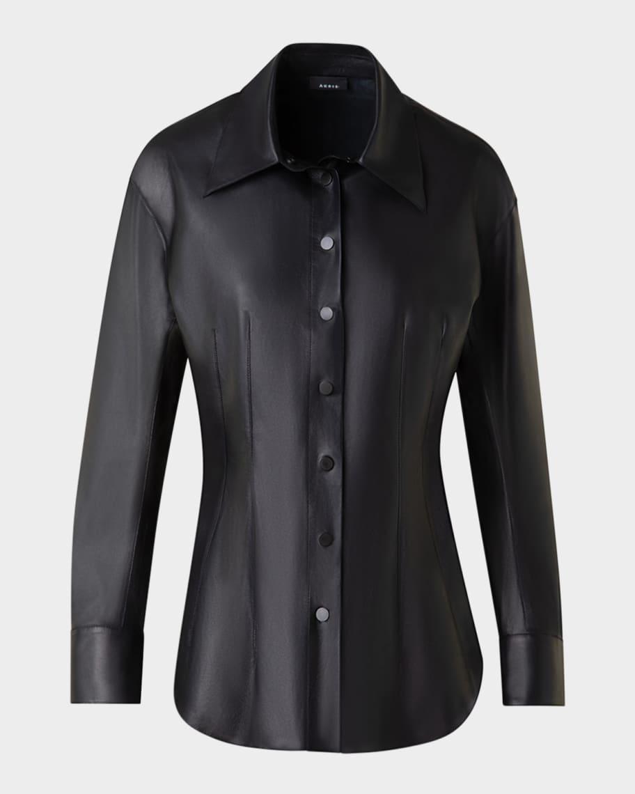 Nappa Leather Fitted Blouse Product Image