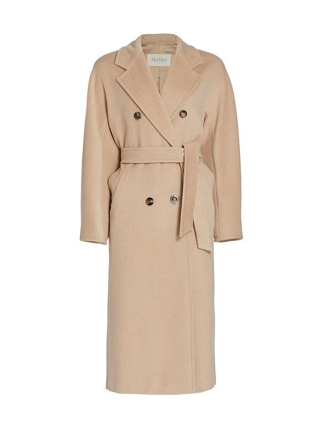 Max Mara Madame Double Breasted Wool & Cashmere Belted Coat Product Image