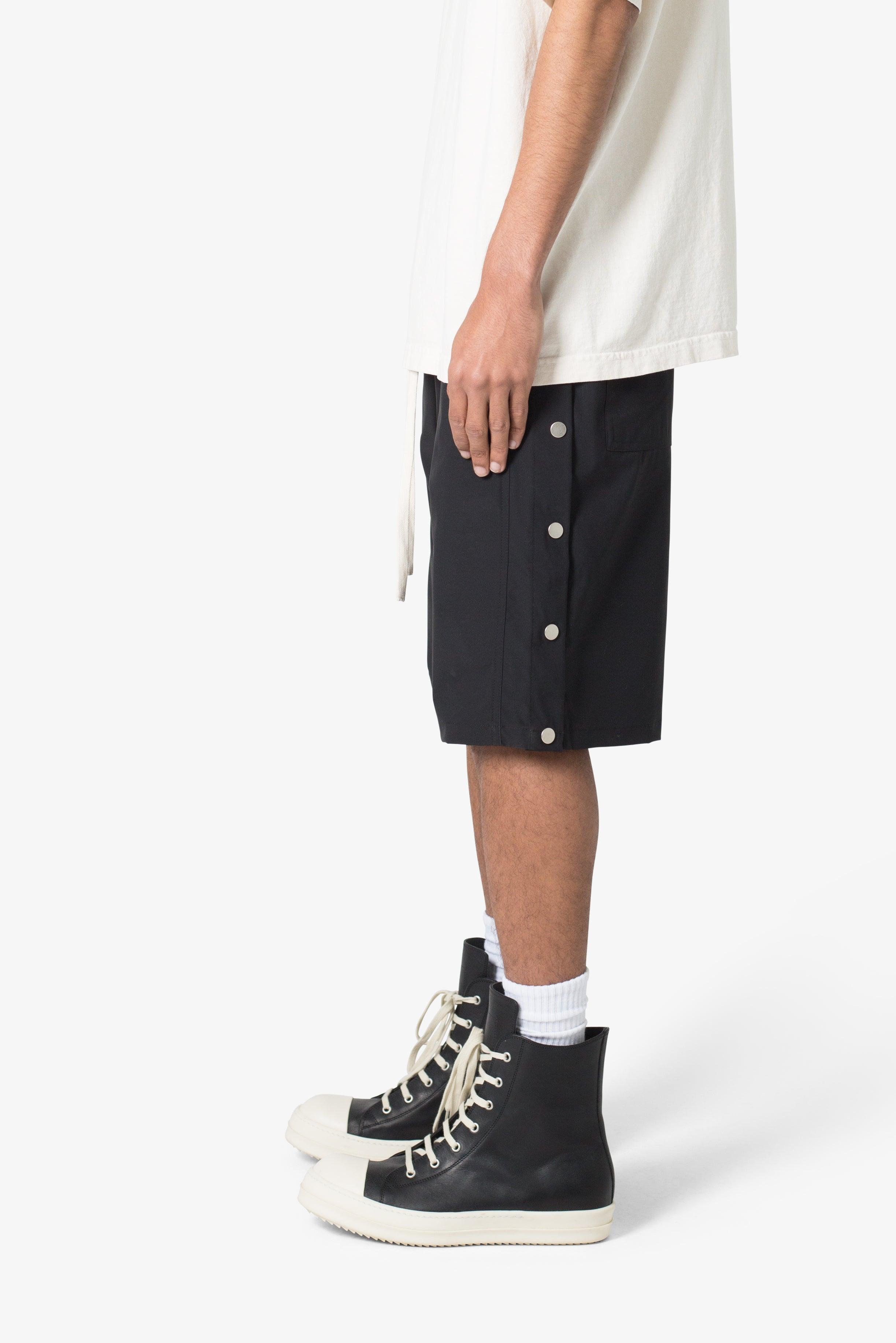 Side Snap Nylon Shorts - Black Product Image