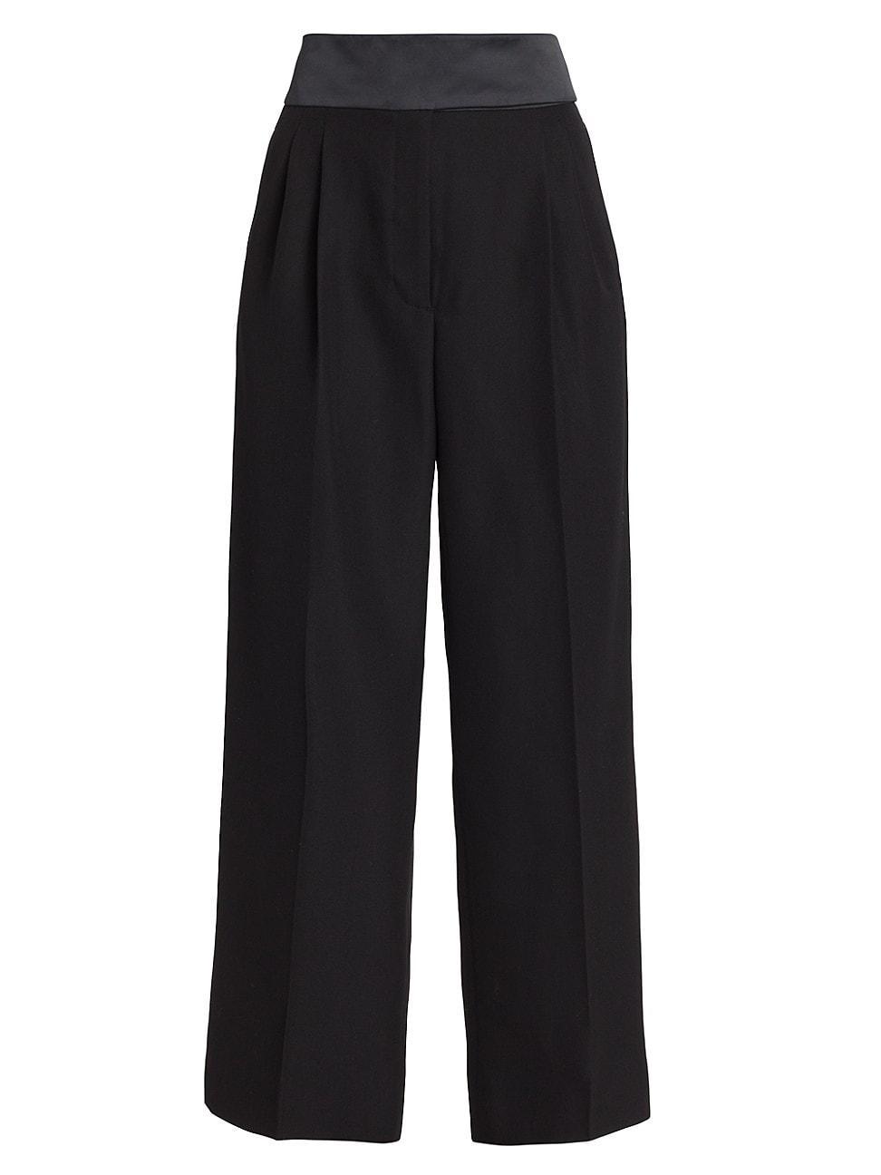 Womens Tuxedo Wide-Leg Wool Trousers Product Image