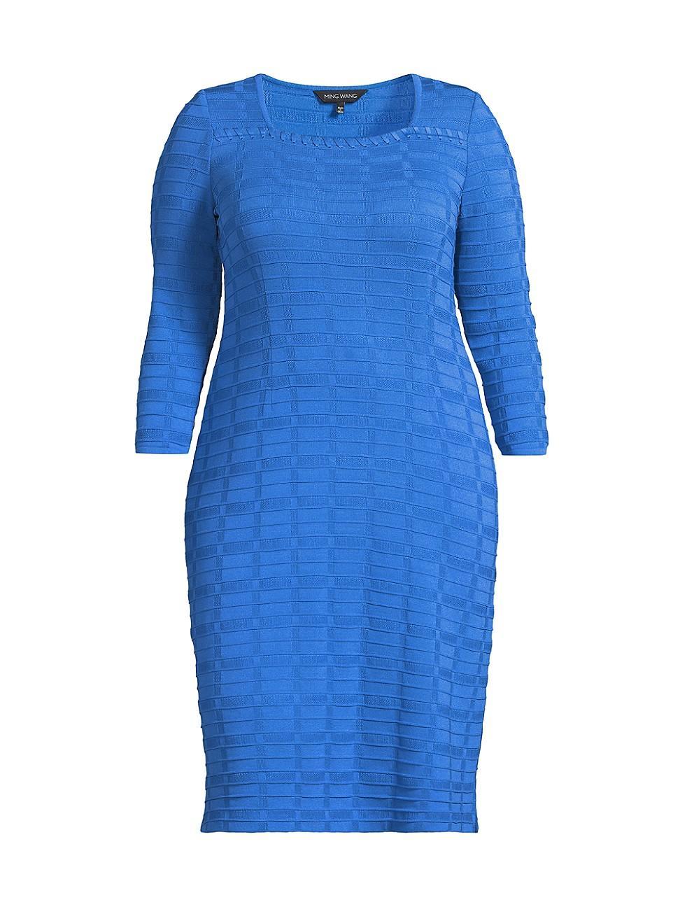 Womens Textured Knit Knee-Length Dress Product Image