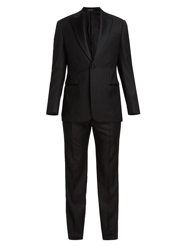 Mens One-Button Regular-Fit Wool Tuxedo Product Image