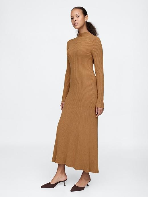 CashSoft Pleated Rib Maxi Sweater Dress Product Image