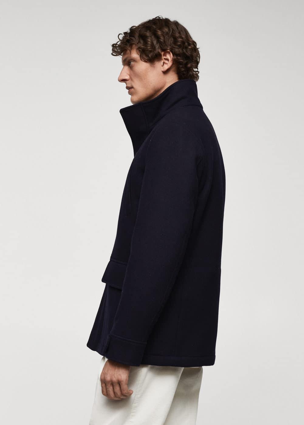 Mango Mens Pockets Detail Short Wool Coat Product Image