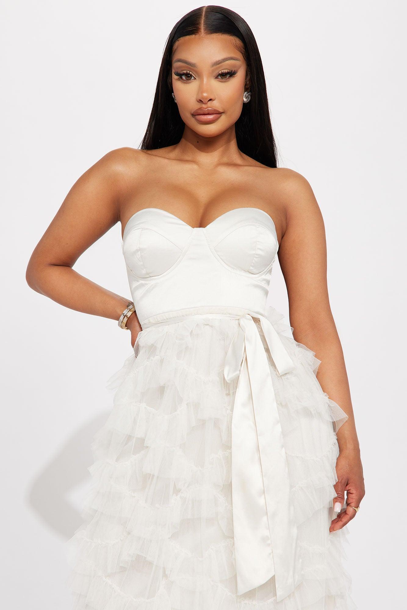 Rhea Tiered Gown - Cream Product Image