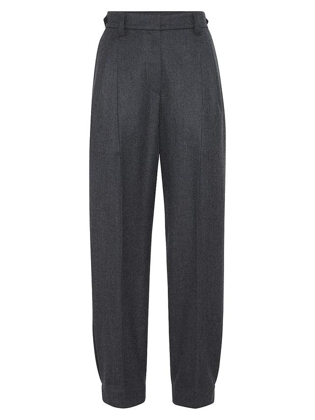 Womens Virgin Wool Flannel Sartorial Baggy Trousers Product Image