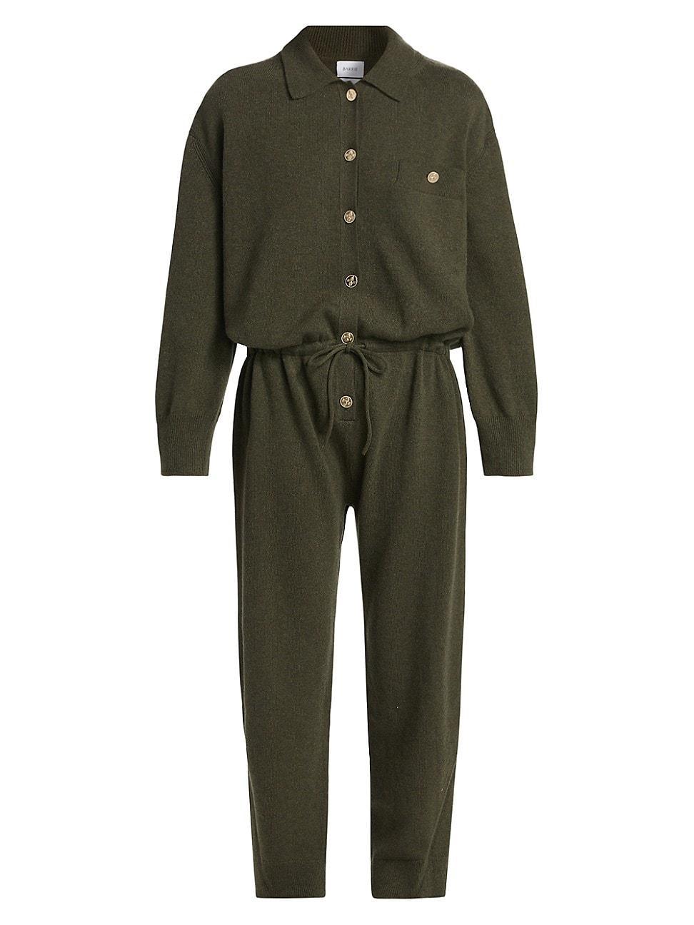 Womens Cashmere Button-Front Jumpsuit Product Image