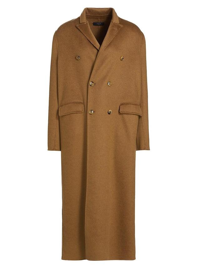 Mens Double-Breasted Wool-Cashmere Overcoat Product Image