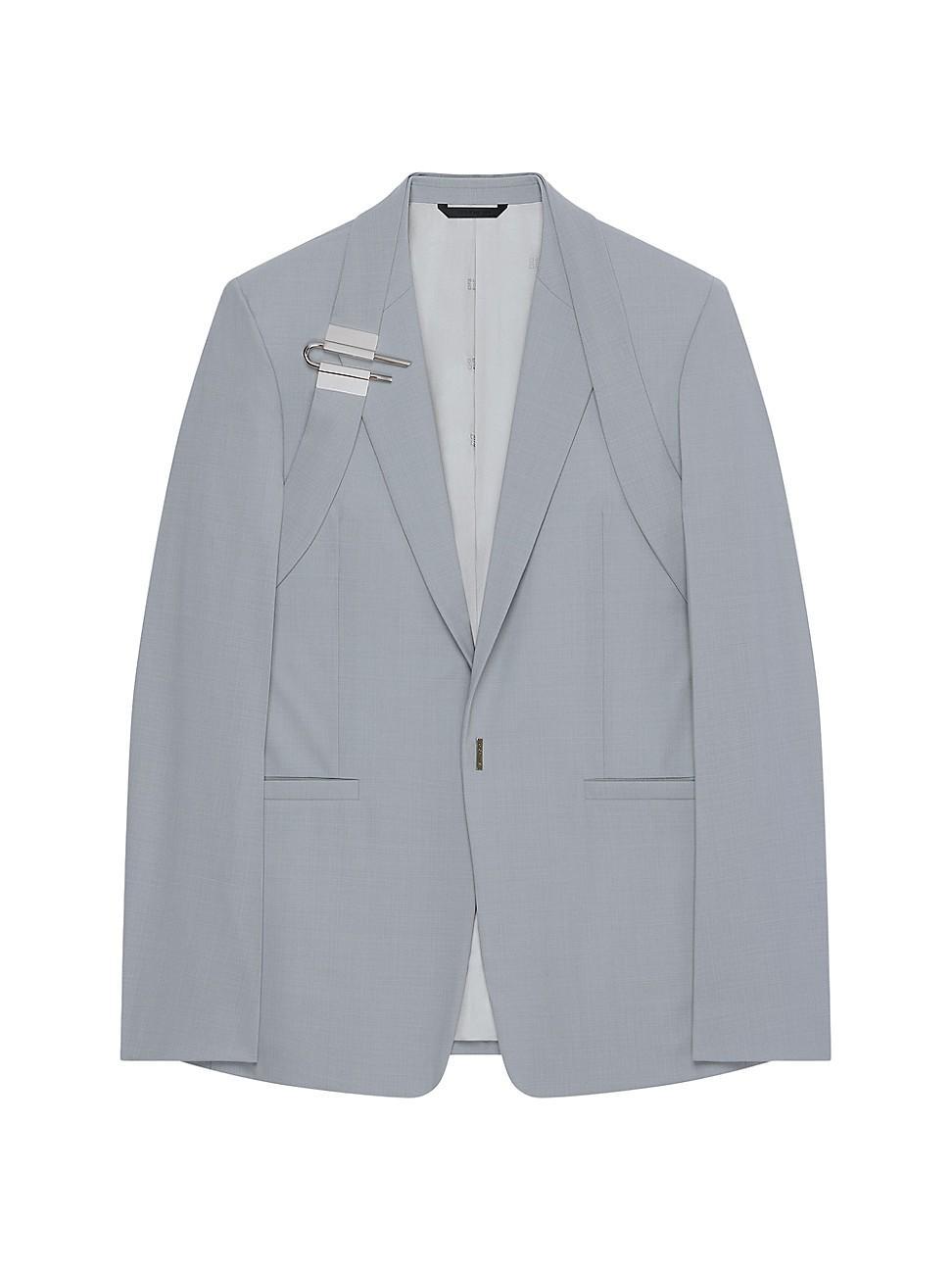 Givenchy Men's U-Lock Harness Slim Suit Jacket - Size: 54R EU (43R US) - PEARL GREY Product Image