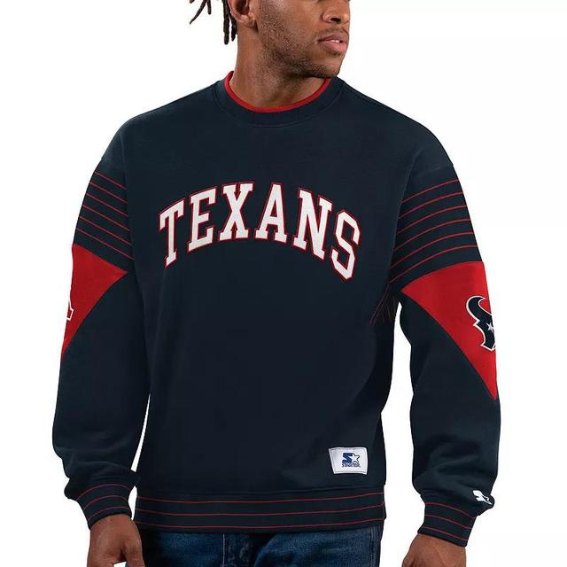 Mens Starter Houston Texans Face-Off Pullover Sweatshirt Blue Product Image