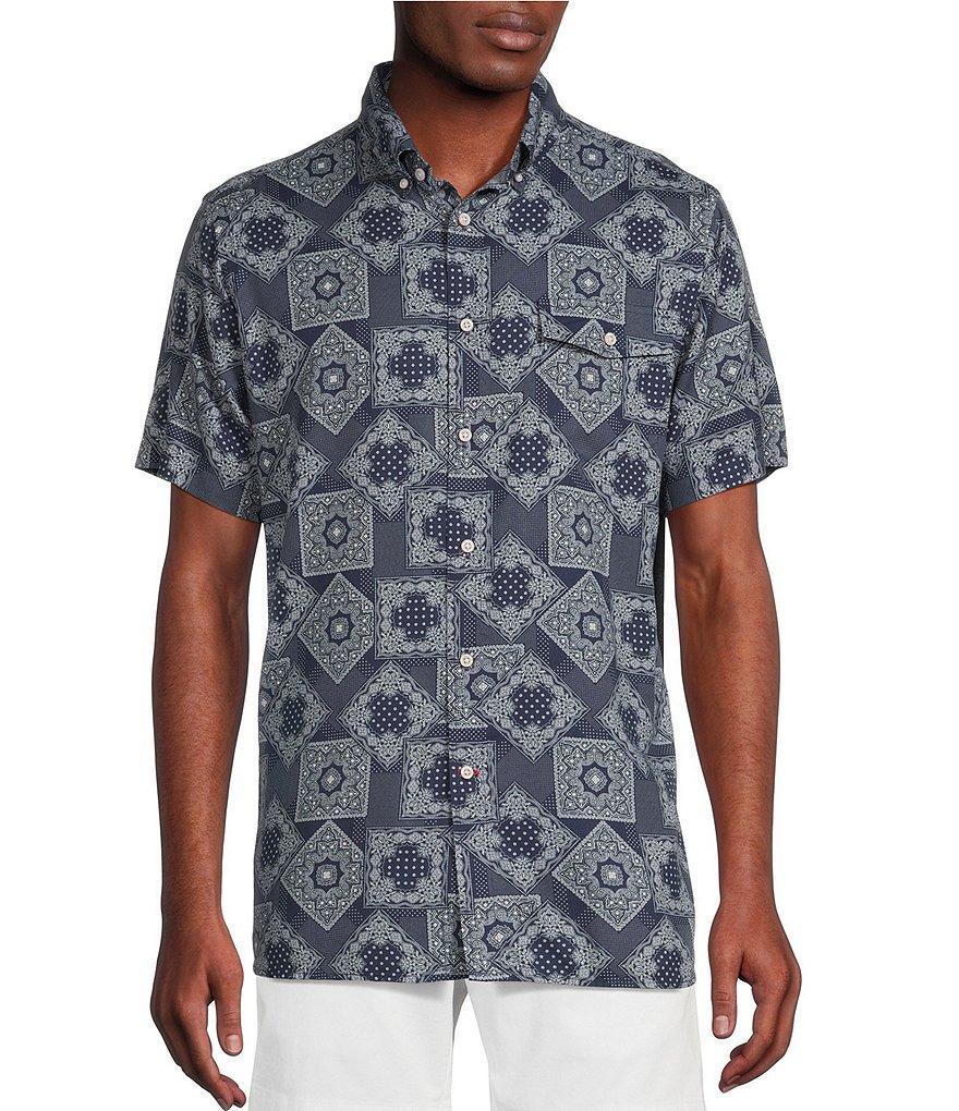 Cremieux Blue Label United In Cremieux Collection Bandana Paisley Print Twill Short Sleeve Woven Shirt Product Image