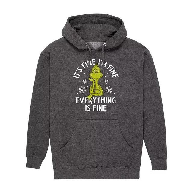 Mens Dr. Seuss Im Fine Grinch Graphic Hoodie Heather Grey Product Image