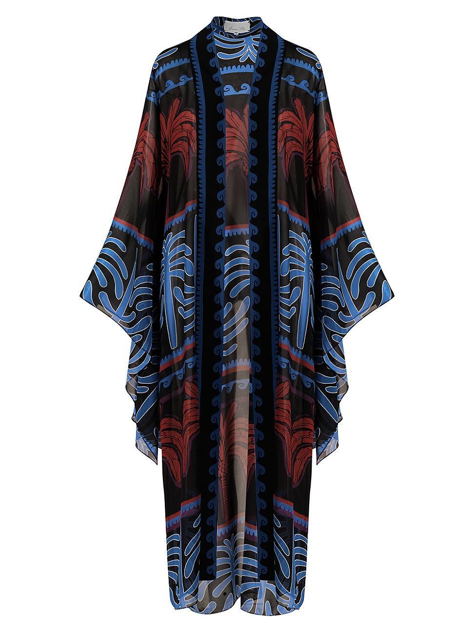 Womens Twende Printed Kimono-Inspired Cover-Up Product Image