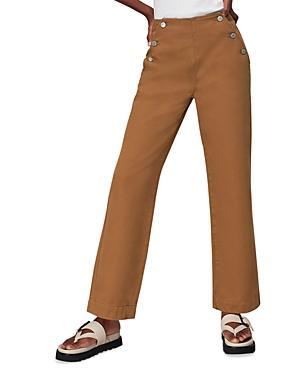 Whistles Emily Cotton Button Front Trousers - 8 UK/4 US - 8 UK/4 US - Female Product Image